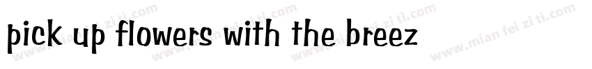 pick up flowers with the breeze字体转换
